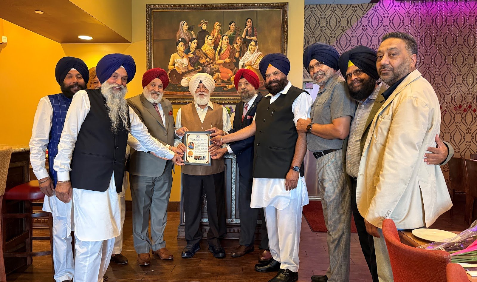 ਅੰਤਰਰਾਸ਼ਟਰੀ ਫ਼ੋਰਮ ਯੂਐੱਸਏ ਵੱਲੋਂ ਡਾ. ਐੱਸ.ਪੀ. ਸਿੰਘ ਓਬਰਾਏ ਦਾ ਵਿਸ਼ੇਸ਼ ਸਨਮਾਨ